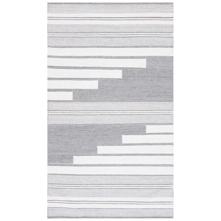 Safavieh 4 x 6 ft. Kilim Flat Weave Rectangle Area Rug Ivory & Grey KLM448F-4